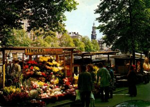 Netherlands Amsterdam Flowermarket With Minttower