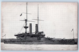 Plymouth Devonport England Postcard War Steamship HMS Nile Sailing c1930's