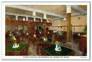 Thomas Cafeteria 645 Minnesota Avenue Dining Room Kansas City Kansas KS Postcard