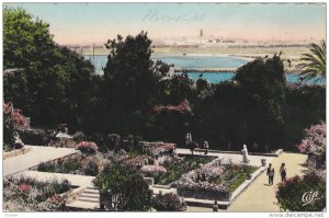 RP; Hand- colored, RABAT, Vue sur Sale prise du Jardin des Oudaias, Morocco, ...