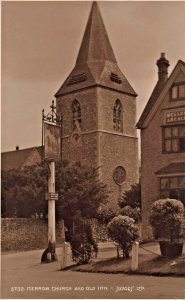 SURREY ENGLAND~MERROW CHURCH & OLD INN~JUDGES PHOTO POSTCARD