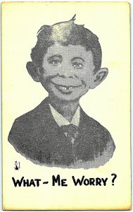 Alfred E Neuman Mad Magazine What Me Worry Comic Card 1940s-1950s