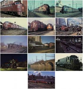 Pennsylvania Railroad Locomotives Lot of 13 Postcards - L...