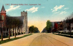 Indiana Logansport Broadway Looking East