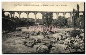 Old Postcard Disle Jordan Viaduct seen from Pont St Silvain