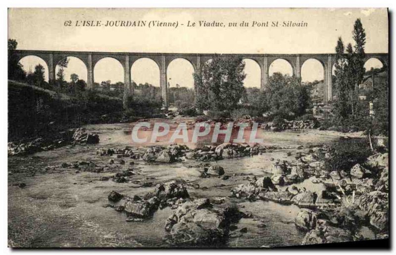 Old Postcard Disle Jordan Viaduct seen from Pont St Silvain