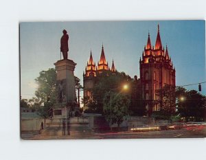 Postcard Brigham Young Monument Salt Lake City Utah USA