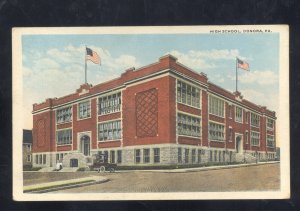 DONORA PENNSYLVANIA HIGH SCHOOL BUILDING VINTAGE POSTCARD 1953 ASHLAND OHIO