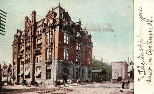 Vintage Postcard 1909 View of Central Union Station Cincinnati Ohio OH