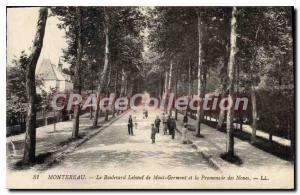 Old Postcard Montereau Boulevard Leboeuf montgermont and the Promenade des Noues