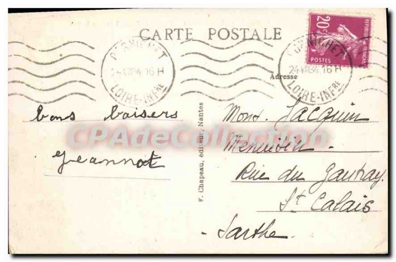 Postcard Old Pornichet Plage Tents And Maree Basse