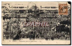 Old Postcard Panorama Caen took St. John