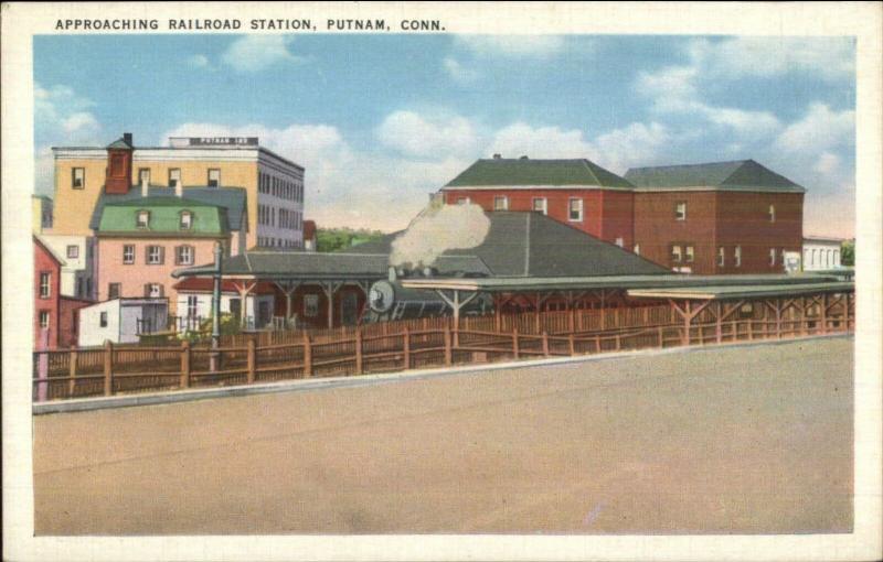 Putnam CT RR Train Station Depot Old Postcard 