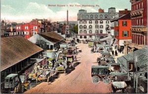 Postcard Market Square During in War Time, Harrisburg, Pennsylvania