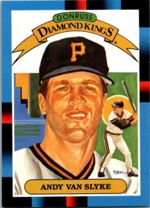 1987 Donruss Baseball Card Andy Van Slyke Pittsburgh Pirates sk20722