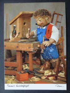 Mecki Hedgehog CARPENTER & BIRD BOX THEME c1970/80's Postcard by Diehl Film 491