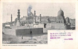 Cairo Kairo Egypt Mosques and Ruins Birds Eye View Vintage Postcard AA43143