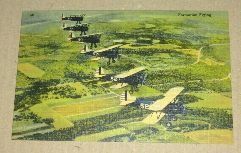 VINTAGE POSTCARD UNUSED FORMATION FLYING PENNY POSTCARD