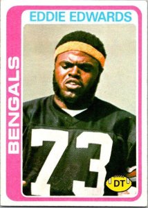 1978 Topps Football Card Eddie Edwards Cincinnati Bengals sk7042