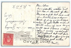 1911 Christmas Tree Decorated Qoutes Holly Bells Embossed Antique Postcard