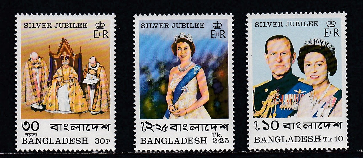 Bangladesh # 123-125, Queen Elizabeth Reign 25th, Mint NH, 1/2 Cat.