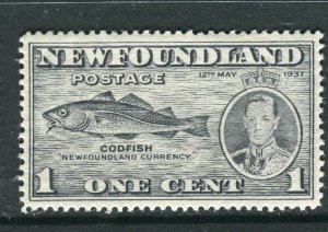 CANADA NEWFOUNDLAND; 1937 early GVI pictorial issue Mint hinged 1c. value