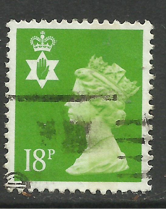 Northern Ireland GB 1992 QE2 18p Bright Green 14 perf SG NI 47a. ( H472 