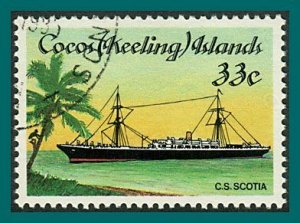 Cocos 1985 Cable-laying Ships, 33c used  #129,SG129