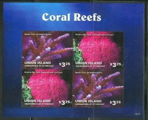 UNION ISLAND  2014 CORAL REEFS  SHEET MINT NH