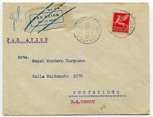 Air Mail Lire 10 Pegaso isolated on cover from Rome