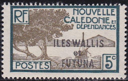 Wallis and Futuna Islands 1930 SC #47 Bay of Paletuviers Point 5c Unused OG.