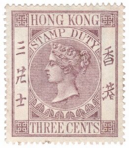 (I.B) Hong Kong Revenue : Stamp Duty 3c (1885)