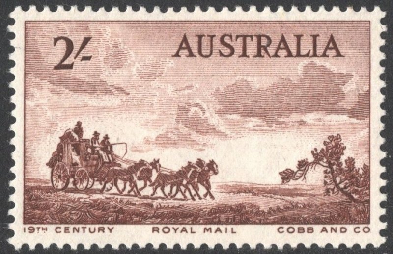 Australia SC#282 2s Cobb and Company Mail Coach (1955) MLH