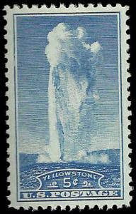 # 744 Mint Never Hinged Blue Old Faithfull National Parks...