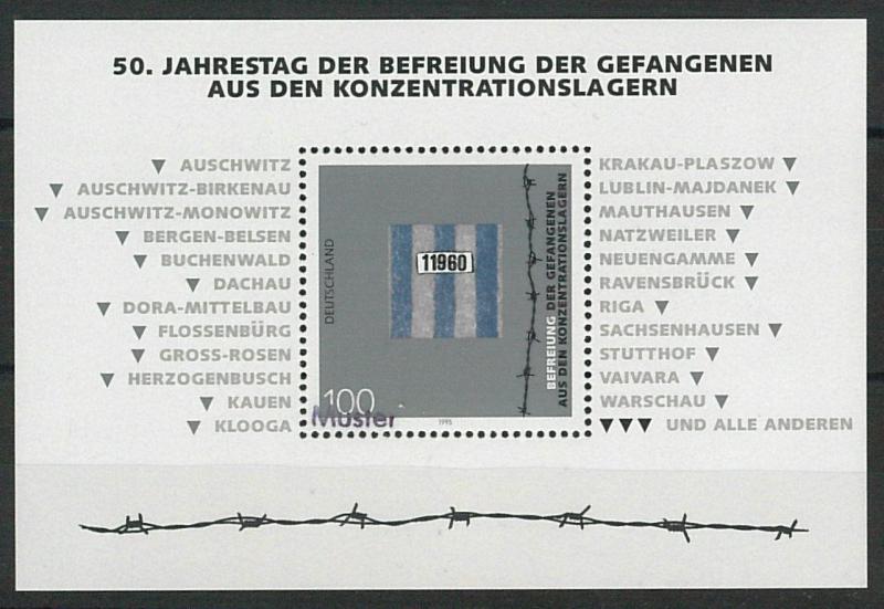 60869 - GERMANY - S/S set with MUNSTER overprint 1995 -  SPECIMEN: WWII War