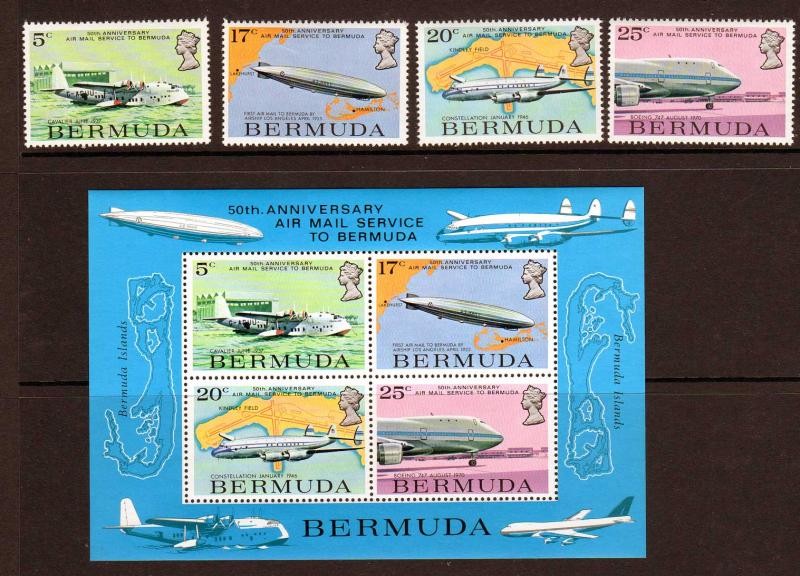 Bermuda Planes Zeppelin Scott 318-21a MNH!