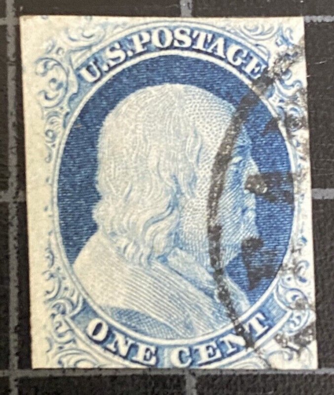 US Stamps- SC# 9 - Used - Franklin - 3 Margin - SCV =   $100.00