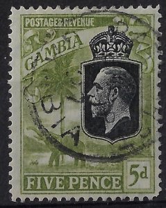 Gambia KGV wmk script CA 5d sage green, sg 130, Scott 109. Used  CV£ 19   (aa122