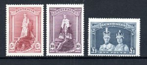 Australia 1937-49 5s, 10s and Robes issues SG 176-78 MH