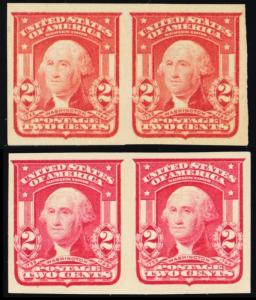 320-20b, Mint Superb NH 2¢ Imperforate Pairs Cat $150.00+ - Stuart Katz