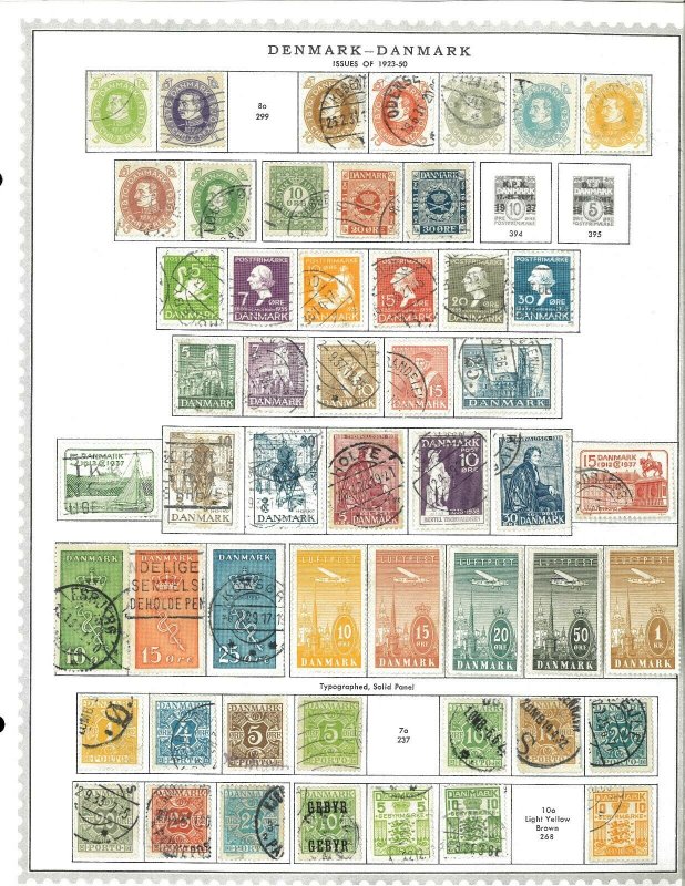 Denmark 1857-1961 M & U )mostly) Hinged on Minkus Global Pages.