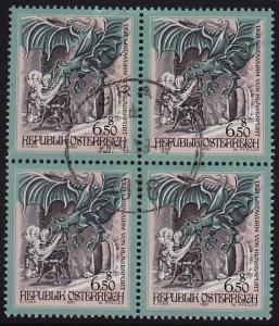 Austria - 1997 - Scott #1731 - used block of 4 - Dragon