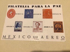Mexico Air philatelic exhibition 1974  mnh stamps sheet Ref A111