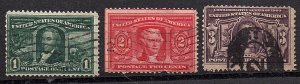 USA 1904 Scott 323-25 used scv $34.25 Less 75%=$8.55