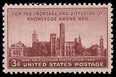 # 943 MINT NEVER HINGED SMITHSONIAN INSTITUTION XF+