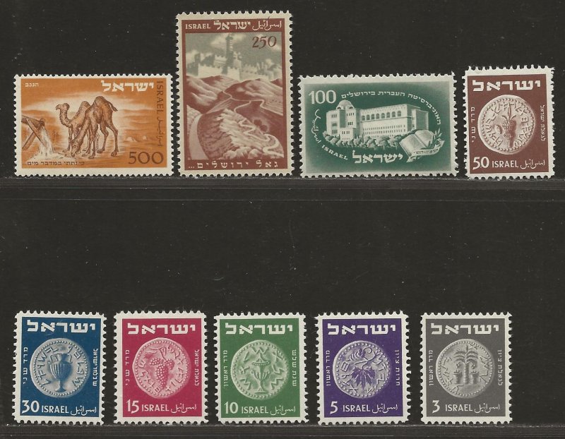 ISRAEL SC# 17-25  FVF/MNH