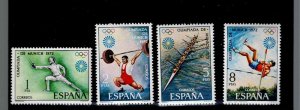 Spain Scott #1725-28, Singles 1972 Complete FVF MNH
