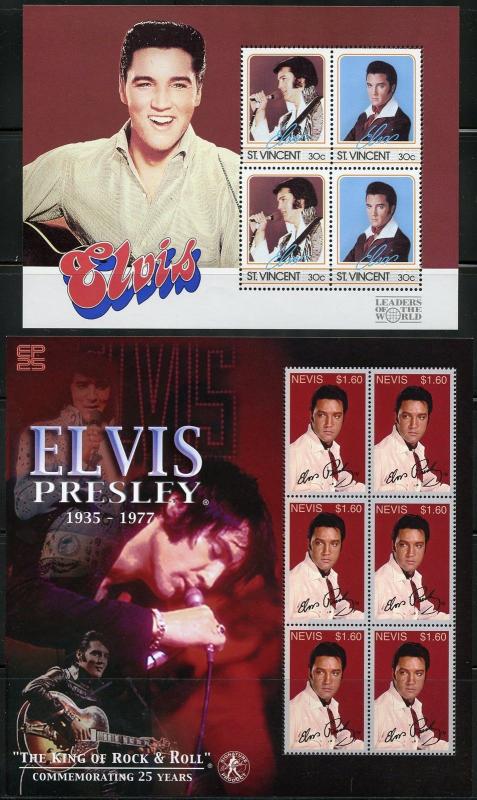 WORLD WIDE SECTION E OF 18  DIFFERENT ELVS PRESLEY SHEETS MINT NEVER HINGED