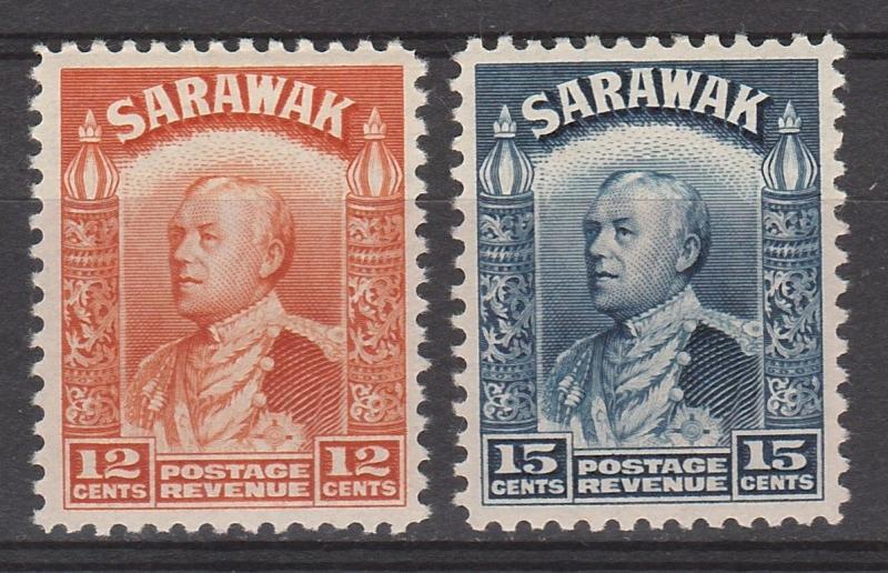 SARAWAK 1934 RAJAH 12C AND 15C */**