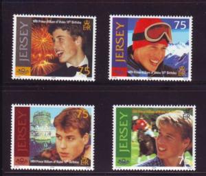 Jersey Sc 958-61 2000 Prince William 18th Birthday stamp set mint NH